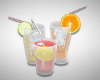 fruit drinks 3 glass
