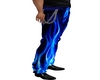 Blue Flames leather pant