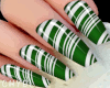 C~DrkGreen Stripes Nails