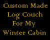 Log Couch 4 Winter Cabin