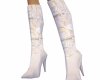 white lace/ribbon boots
