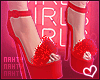 Red Glitter Fur Heels