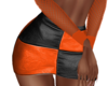 Orange Blk Leather skirt