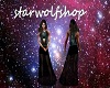 stars black teal gown