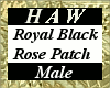 Royal Black Rose Patch M