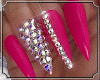 Dark Pink Nails + Rings