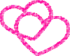 two pink glitter hearts