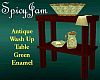 Antq Wash Up Table Grn