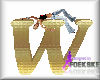 Letter W/pose Gold