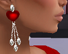 Dark Red Heart Earrings