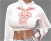 Hoodie White pink bunny