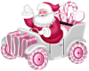 Santa Claus and Pink Car
