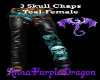 3Skull Chaps Teal-Female