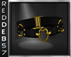 Black Leather Gold Heart