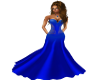{S} Blue Satin Gown
