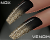 Black Gold Gradient Nail