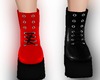 Black-red-chunky boot