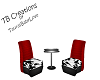 Blk & Red Chair Set