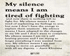 My Silence...