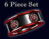 Black ruby cuff set 6Pc