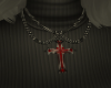 Black Red Cross Necklace