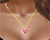  Pink Heart  Necklac