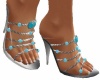 Turquoise Spiked Shoes