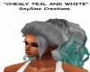 Chesly teal/white  hair