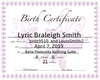 Custom Birth Certificate