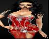 Sexy RED Evening GOWNS Dress TOPS Body Jewelry Black Hair