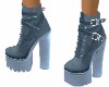 blue grey ankle boots