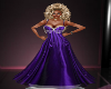 Purple Satin Pearl Gown