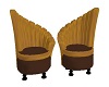 gold brown deco chairs