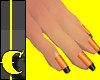 Orange w/black tip nails
