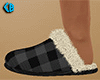 Gray Slippers Plaid 4 F