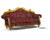 Royal Red Brocade Sofa