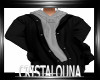 Blk vest + grey hoody