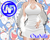 White Dress + Fur Shawl