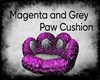 Magenta&Grey Paw Cushion