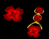 RedGold Flower Earrings