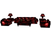 Flaming Red Couch Set