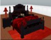 black and red bed