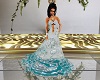 Gray Teal Ball Gown