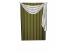 green & white L curtain