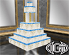 Blue Gold and White Cake