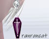 +coffin earring purple