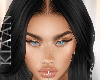 K: Black hair