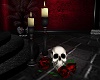 Goth Candle Roses Skull