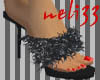 Black spike heel sandals