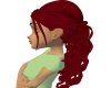 red updo curly tail